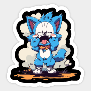 Excited Smurf Sticker